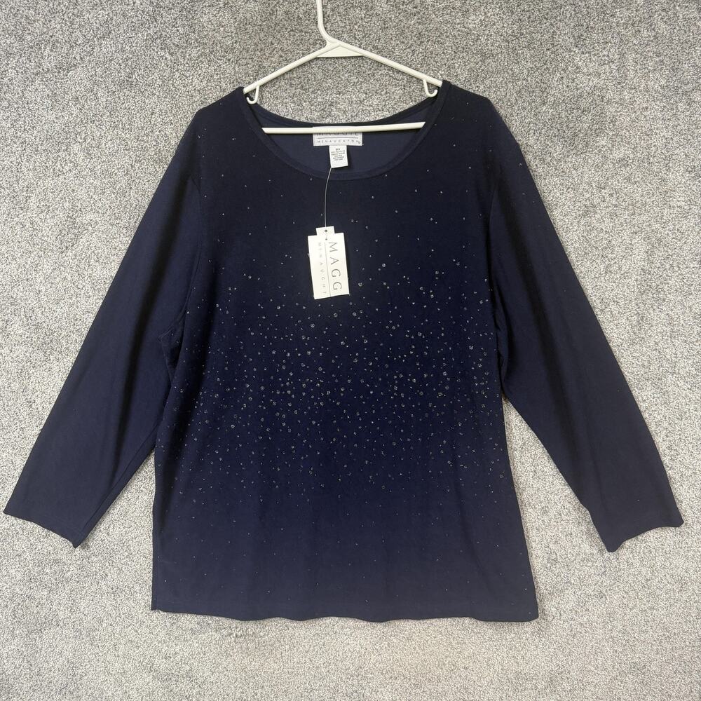 Maggie McNaughton T-Shirt 2X Rhinestone Sparkle Classic Glam Eveningwear Party